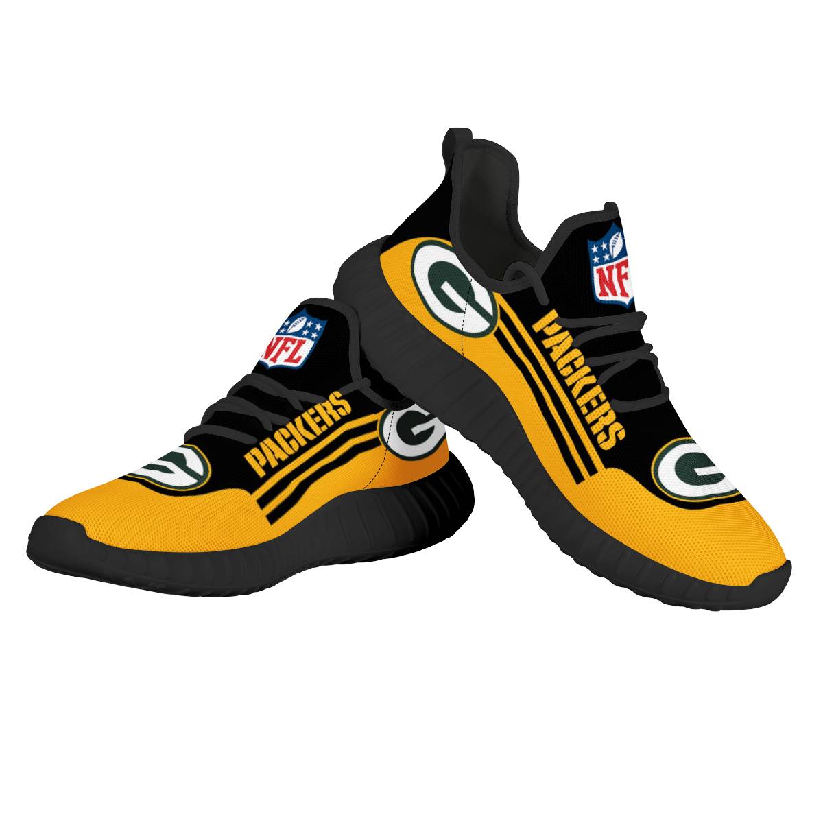 Women's Green Bay Packers Mesh Knit Sneakers/Shoes 012